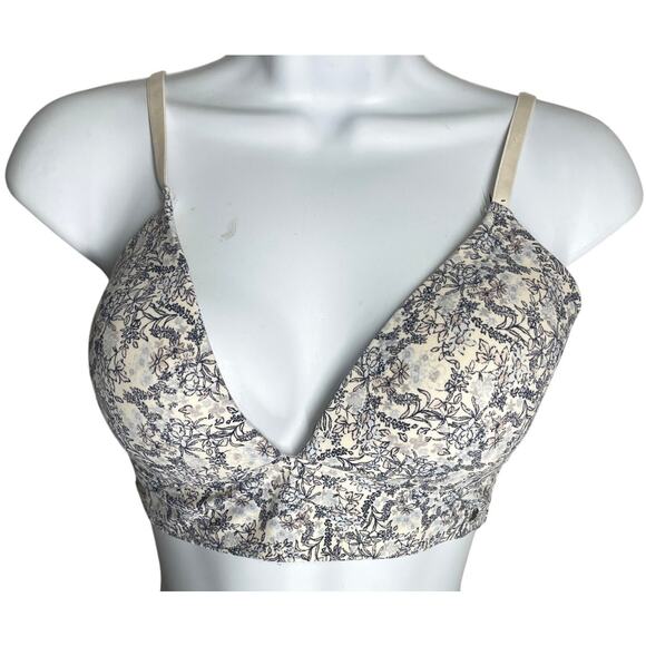 Lucky Brand Bra Bralette 34C  Adjustable Strap Floral Wireless Coquette Feminine - Picture 1 of 5